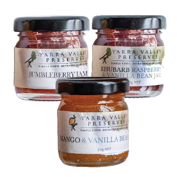 Jam Mango, Jumbleberry, Rhubarb Raspberry Bundle 50g (24 Pack)